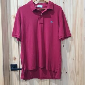 Southern Tide The Skipjack Polo Short Sleeve Red Mens L Preppy Coastal Casual